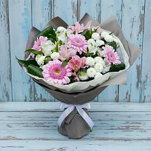 Букет цветов из:  Герберы, Альстромерии и Хризантемы #REPLACE_PRED# Татарино