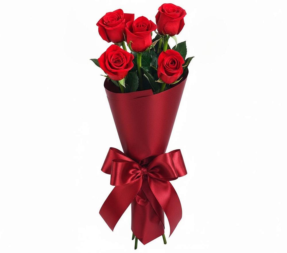 Букет 5 Красных роз Эдлесс Лав в Татарино