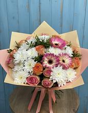 Букет цветов из:  Розы, Герберы и Хризантемы в Татарино