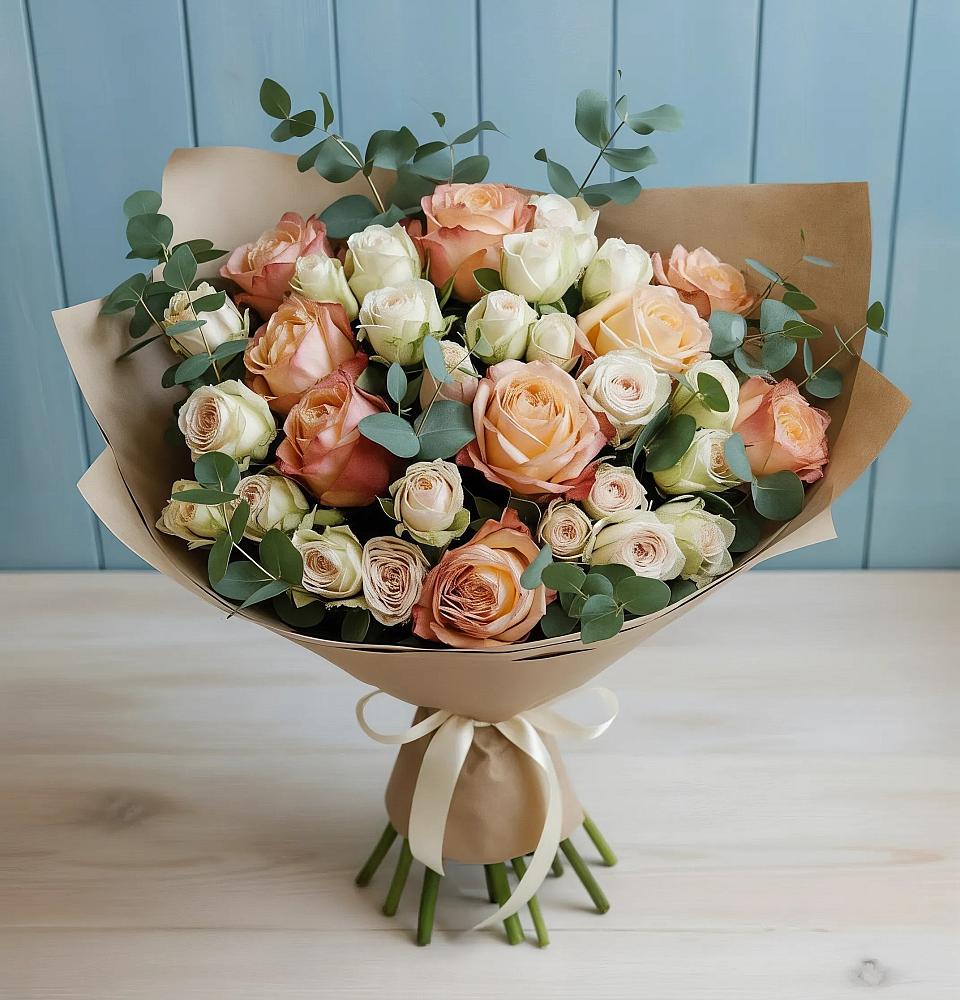 Букет цветов из: Альстромерии и Розы в Татарино