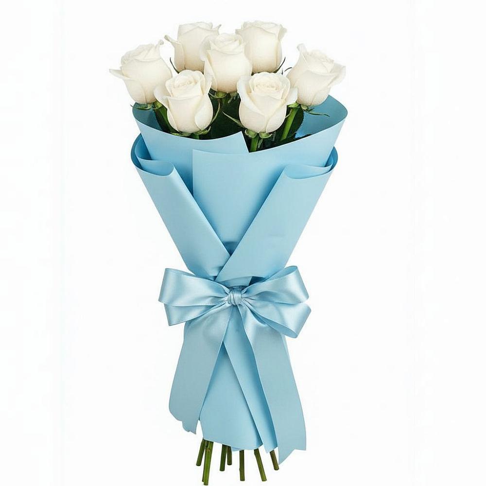 Букет 7 белых роз Проуд в Татарино