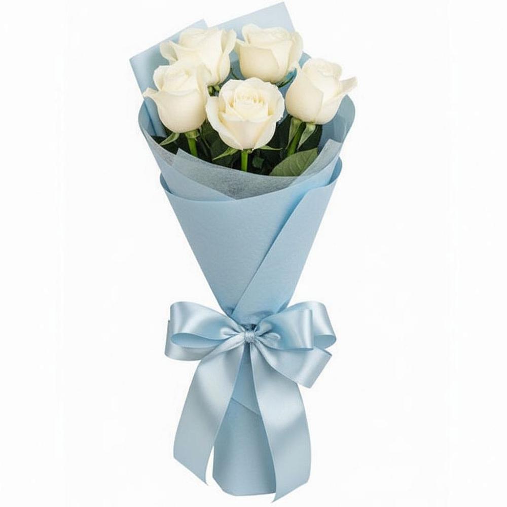Букет 5 Белых роз Проуд в Татарино