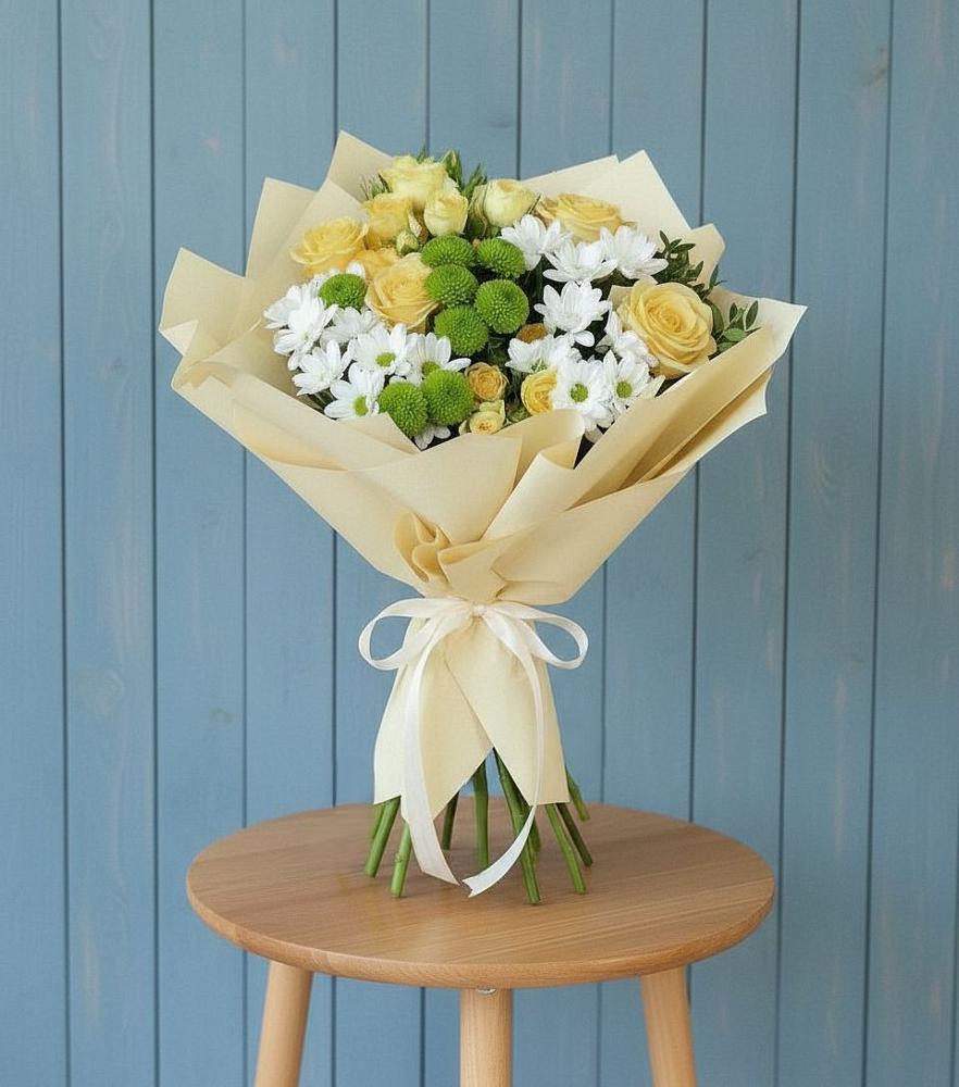 Букет цветов из: Хризантемы и Розы в Татарино