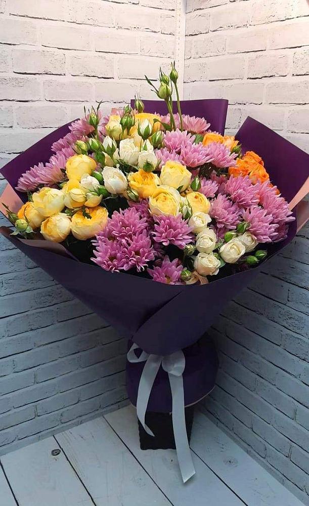 Букет цветов из: Хризантемы и Розы в Татарино