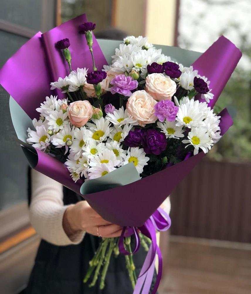 Букет цветов из: Хризантемы, Гвоздики и Розы в Татарино