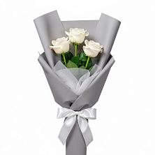 Букет 3 белые розы в Татарино