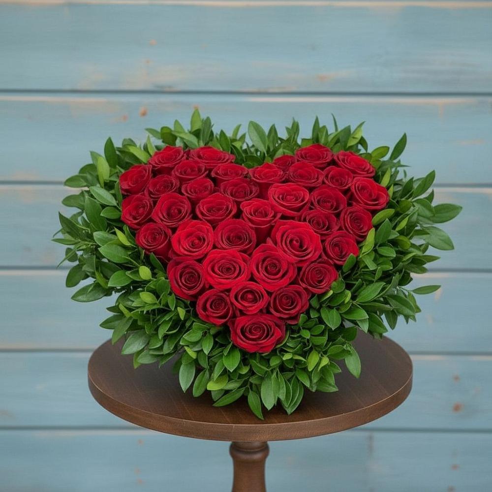 Цветочная композиция из Розы в виде сердца в Татарино