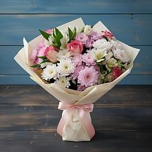 Букет цветов из:  Хризантемы, Альстромерии и Розы в Татарино