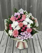 Букет цветов из:  Альстромерии, Гвоздики, Розы и Хризантемы #REPLACE_PRED# Татарино