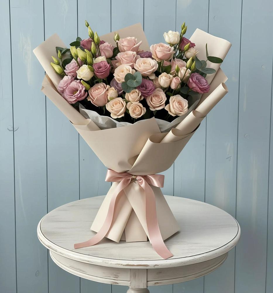 Букет цветов из: Розы и Лизиантусы в Татарино