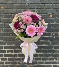 Букет цветов из:  Герберы и Хризантемы в Татарино