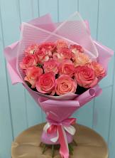 Букет 15 Розовых роз Равель в Татарино